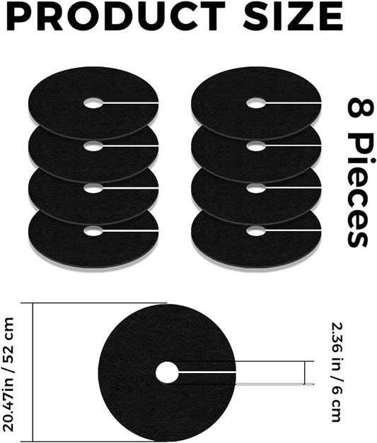 Tree Mulch Ring, 8 Pack 20.47" Non-Woven Tree Mulch Ring, Reusable Tree Ring Mulch Mat, Degradable Weed Control Fabric Mat for Landscaping Weed Control Root Protection, Tree Barrier Ring