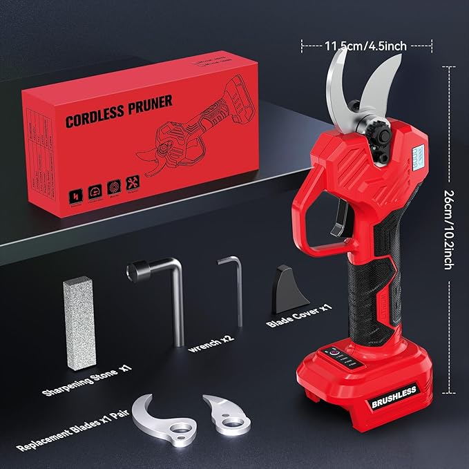 Electric Pruning Shears Compatible with Milwaukee 18v Battery, Portable Cordless Pruning Shears with Brushless Motor, LCD Display, Adjustable Cut, Battery Powered Tree Trimmer (Tool Only)