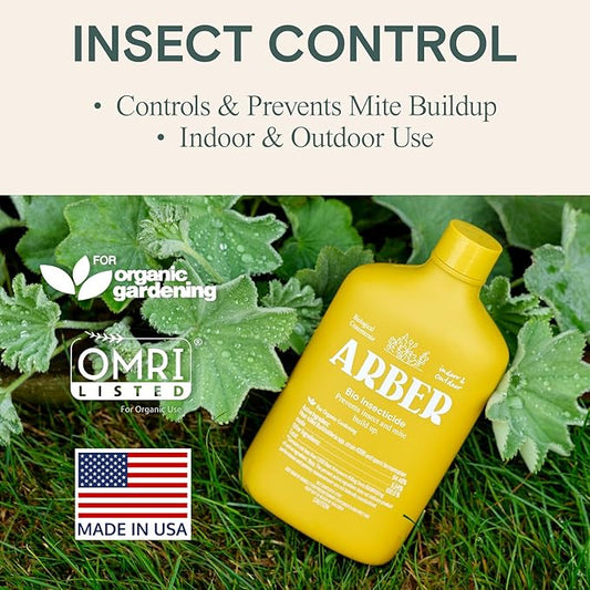 Organic Insecticide Liquid Concentrate – Plant Spray for Indoor & Outdoor Use – Controls Fungus Gnats, Aphids, Whiteflies, Mealybugs & Spider Mites – Houseplant & Garden Insect Killer, Fast-Acting