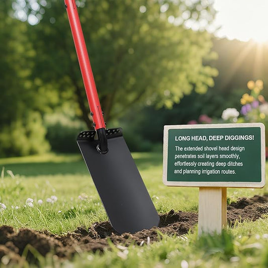 Garden Shovel, Heavy Duty Metal Tool for Digging and Transplanting, 49 Inch Sandblasting Process Design, D Handle, Garden Spade for Snow Shoveling.