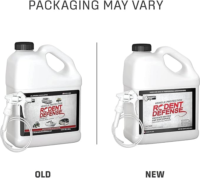 Exterminators Choice Mice & Rat Protection Spray - 128 Fl Oz Vehicle Protection & Outdoor Mouse Control - Natural Peppermint Formula & Peppermint Oil - Easy Application & Gallon Spray