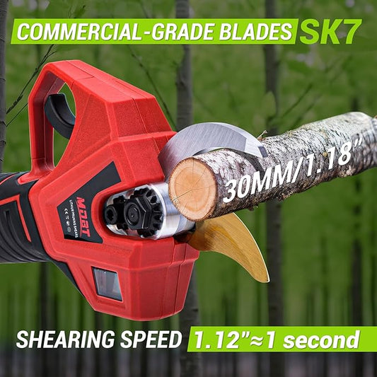 Electric Pruning Shears,Cordless Pruning Shears Brushless Motor with 2Pcs Rechargeable Batteries,21V Upgraded Pruner with LCD Display