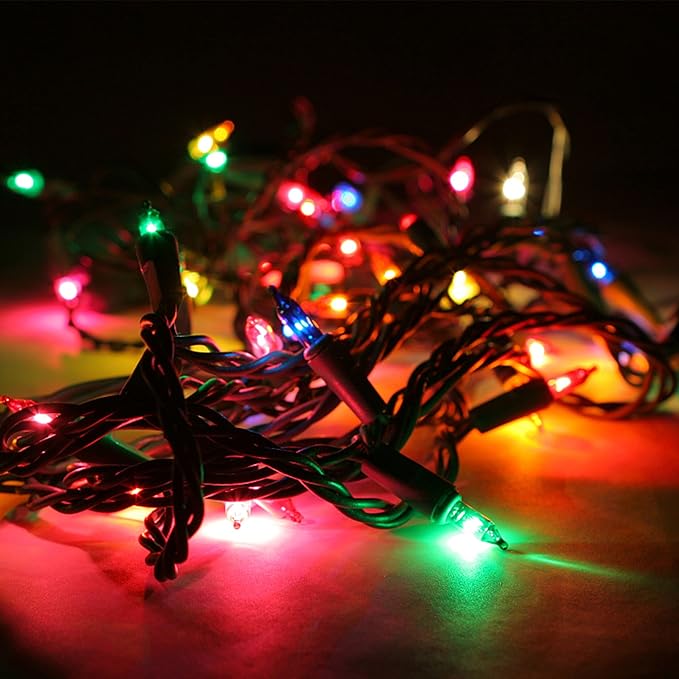 3 Sets Christmas Lights, 150 Count 33 FT Each Mini String Lights, Green Wire Fairy Lights, 120V UL Certified Connectable Xmas Tree Light for Holiday Winter Patio Party Outdoor Decoration, Multicolor
