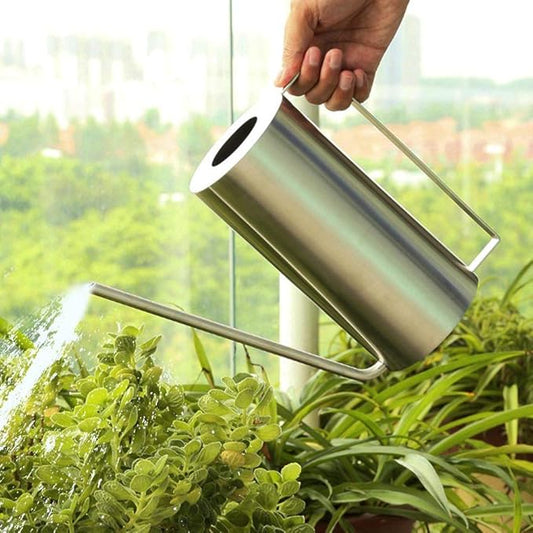 Watering Pot, 1.5L High Capacity Stainless Steel Outdoor Watering Pot with Long Service Life for Home Garden