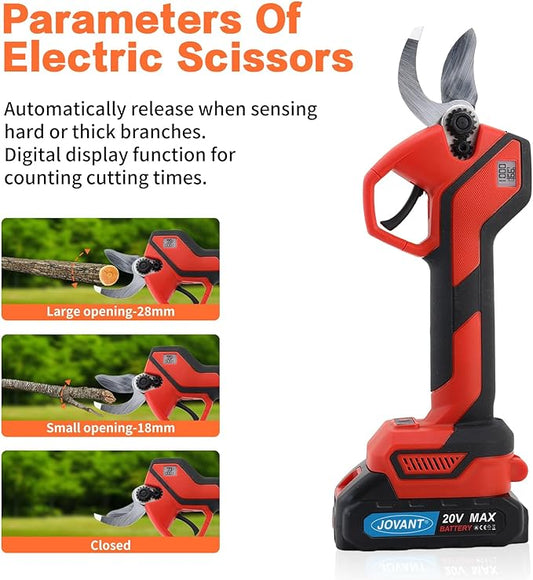 Electric Pole Pruning Shears with Reach Up to 13-Feet Pole and Portable Bag.1.1Inch(28mm) Pole Pruning Shears for Tree Trimming, Cordless Pole Tree Trimmer (Included 2Pcs 2.0Ah Battery)