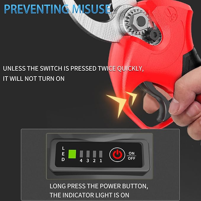 NAWIN Electric Pruning Shears, 30mm 1.2'' Cutting Diameter Professional Cordless Electric Pruner for Tree Trimming Branch Cutter, With 2pcs 2.0Ah Batteries, Brushless Motor, Electric Garden Shears