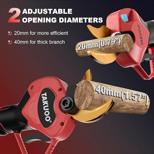 Cordless Electric Pruning Shears, 1.6" Cutting Diameter Power Pruner, Brushless Branch Cutter with LCD Display, Dual 2.0Ah 21V Battery Powered Trimming Scissors for Gardening Tree Pruning
