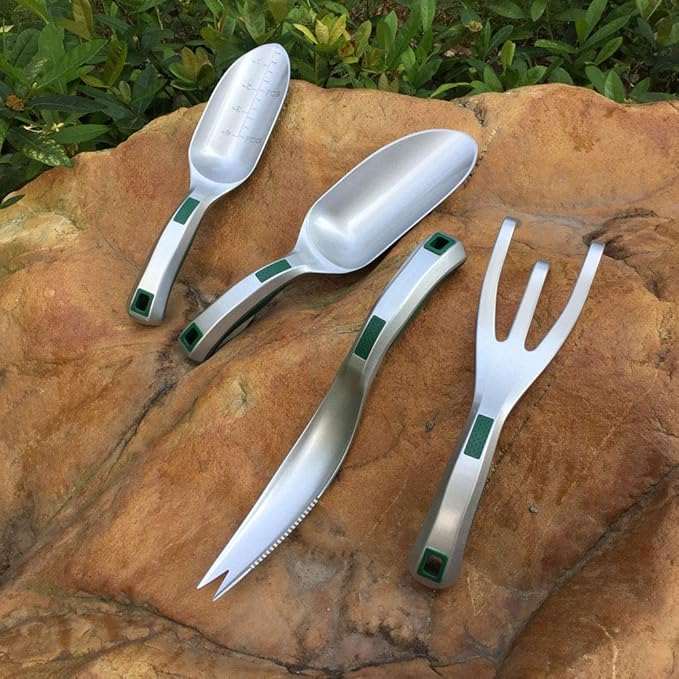 One-Piece Aluminum Gardening Weed Tools, Hand Garden Weeder Tool, Ergonomic Handle Best Weeding Tool, Weed Pull Tool with Serrated Edge, Grass Removal Tool