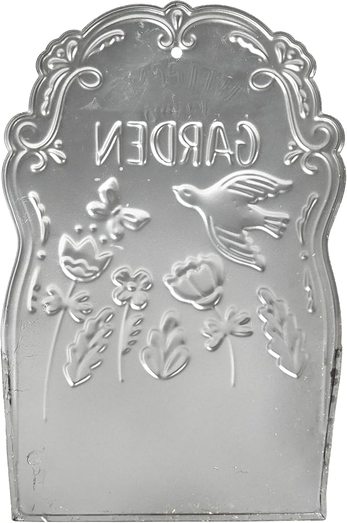 BIG FORTUNE Metal Wall Mount Planter Wall Vases for Flowers Shabby Chic Decor for Rustic Farmhouse Outdoor Decor (White)