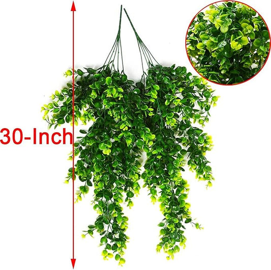 Hanging Fake Plants,4 Pcs Faux Eucalyptus Leaf Greenery Vine Plant Faux Plants Fake Ivy Room Decor Home Garden Wedding Party Indoor Outdoor Decorations (Fake Vines)