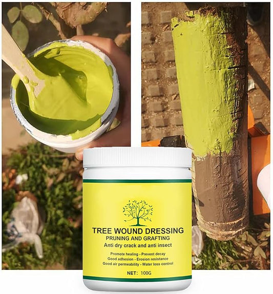 Tree Wound Sealer, Bonsai Cut Paste, Pruning Sealer, Tree Wound Sealer Healing Paste, Pruning Sealer And Tree Wound Dressing for Plant, Trees, Shrubs, Roses, Tree Grafting Supplies (1*100g +1*Brush)