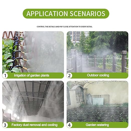 Drip Irrigation Kit Automatic Watering System for Potted Plants, 360 Degree Adjustable Copper Micro Sprinklers, Quick Connect Tubing Fittings for Garden, Lawn, Patio, Balcony(15 Nozzles)