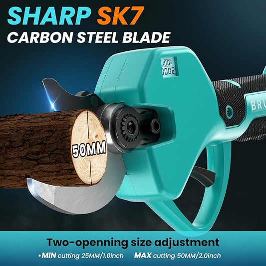Electric Pruning Shears Cordless Pruner Shears Brushless 2.0 Inch Cutting Diameter with 2 * 2Ah Battery Pruning Shears Garden Tool for Tree Trimming Branch Cutter