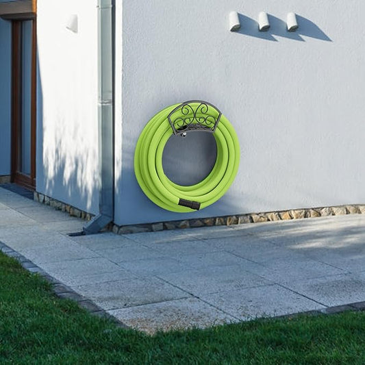 GOFORWILD Garden Hose Holder, Decorative Hose Butler Sturdy Water Hose Rack, Durable Wall Hose Hanger, Holds 125-Feet of 5/8-Inch Hose, Hose Reel, Made of Gauge Steel, 7019