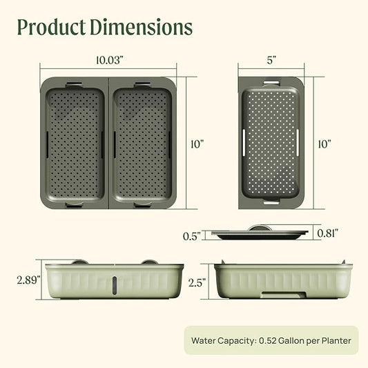 Self-Watering Microgreens Growing Kit with 20 Capillary Grow Mats and Humidity Domes, 4 Trays for Growing Multiple Micro Greens and Sprouts, Hydroponic Growing System with Water Level Indicator