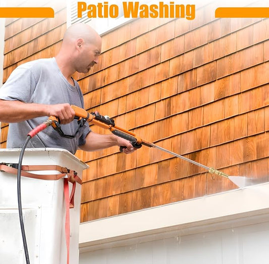 Water Hose Sprayer Nozzle, High Pressure Hose Nozzle with 3/4" GHT Connector, Heavy-Duty Brass Adjustable Twist Hose Nozzle with On-Off Valve for Garden (3 Pack)