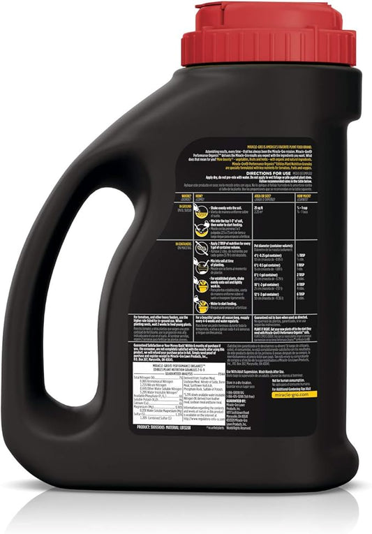 Miracle-Gro Performance Organics Edibles Plant Nutrition Granules - Plant Food with Natural & Organic Ingredients, for Tomatoes, Vegetables, Herbs and Fruits, 2.5 lbs. (Pack of 6)