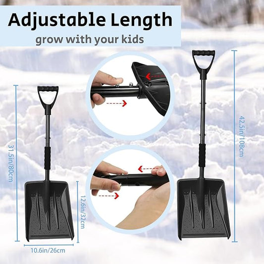 Snow Shovel, Detachable Digging Snow Shovel with D-Grip Handle Durable Beach Snow Shovels for Outdoor Yard Garden Activities