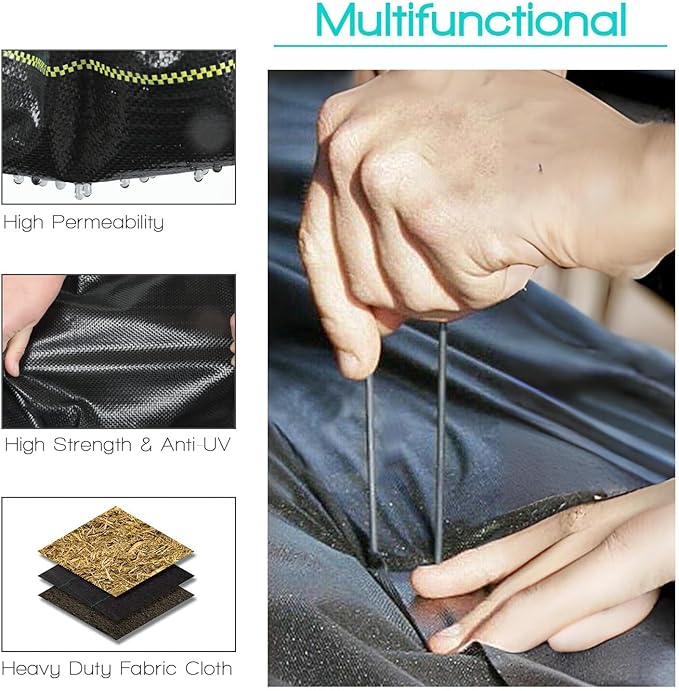 Custom Size 3.5oz Weed Barrier Landscape Premium Fabric-Heavy Duty Woven Ground Cloth with Superior Permeability Weed Control Convenient Design, No Cutting, No Messy Trimmings, Zero Waste