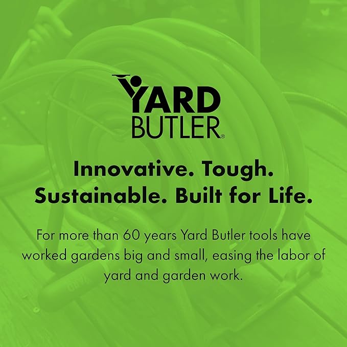 Yard Butler Portable Ground/Wall Mount Hose Reel, 75ft - Leakproof Hose Storage Solution - Durable Powder Coated Steel Construction - Rust Resistant Outdoor Watering Accessory - Tangle-Free Operation