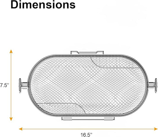 Rotisserie Grill Basket for Napoleon Grill,64000 BBQ Accessories Fit Most Spit Rods of Grills Rotisserie,Stainless Steel
