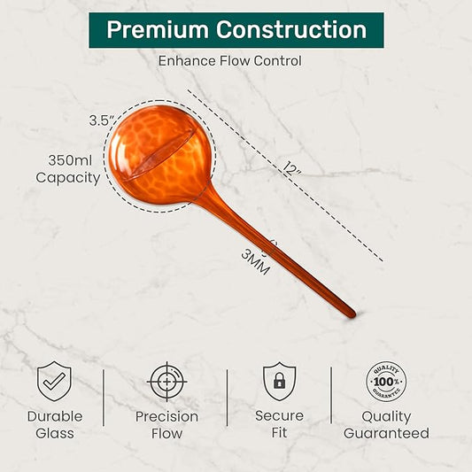LGL Plant Watering Globes - Automatic Self Watering Globes. Decorative Self Watering Planter Inserts. Self Watering Spikes to Support Plant Health. 4 Pack x 350ml.