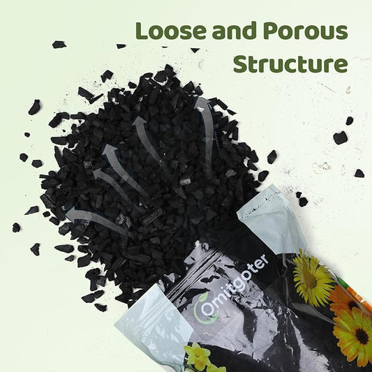 Horticultural Charcoal 4qt for Plants, Actived Charcoal Terrarium Supplies, Suitable for Indoor Plants, Succulent, Orchid, Cactus, Bonsai