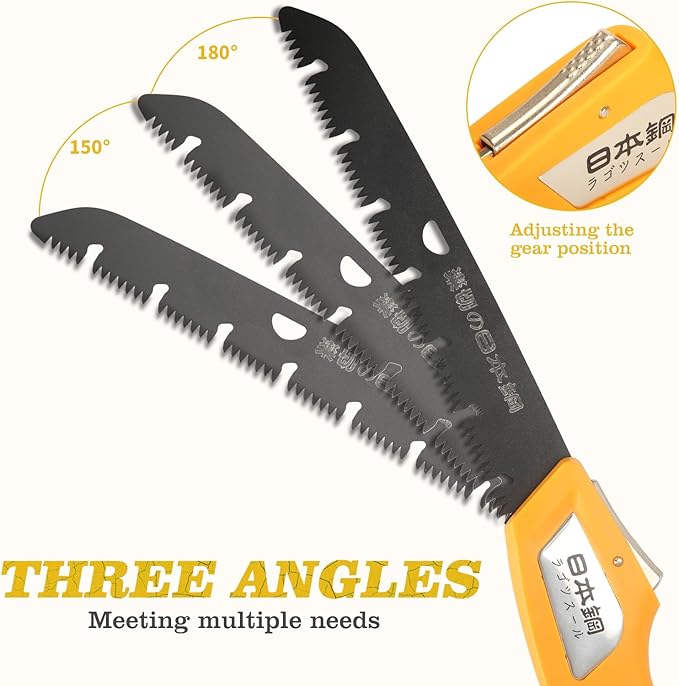 Folding Camping Saw Pruning Hand Saw, Portable Survival Saw Backpacking Tree Limb Cutter Garden Pruner tool for Camping, Dry Wood and Trees