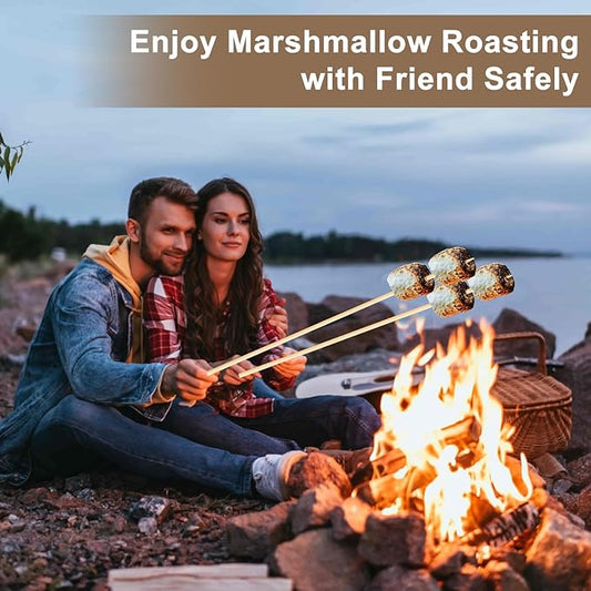 300 Pack Marshmallow Roasting Sticks, 30 Inch Smores Stick Extra Long for Fire Pit, 5mm Thick Bamboo Barbecue Skewers Outdoor for BBQ Kabob Grilling, Campfire, Hotdog, Plant Support