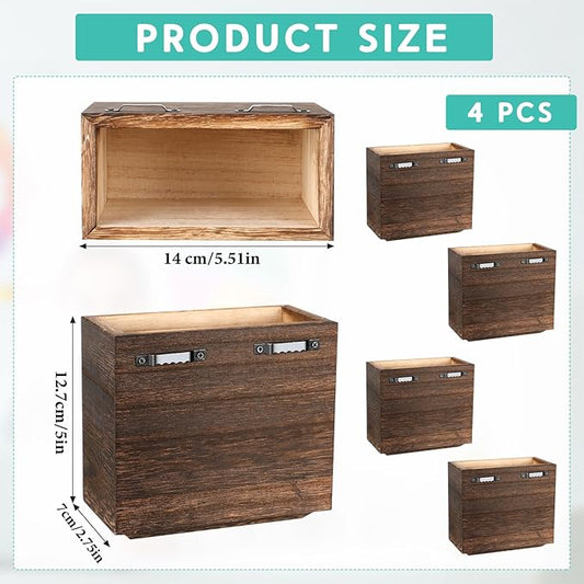 4 Pack Wood Wall Planters Natural Hanging Plant Pots Natural Farmhouse Wall Hanging Decor Vase for Indoor ADried Flowers and Faux Greenery