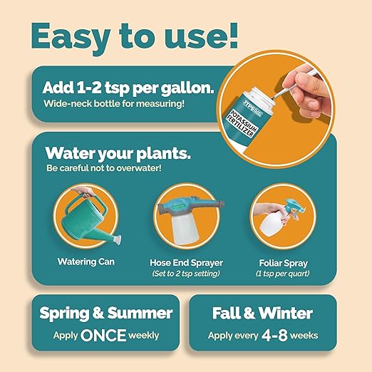 Potassium Fertilizer for Plants, Boosts Growth, Budding and Flowering, Liquid Plant Food 128 oz (1 Gallon)