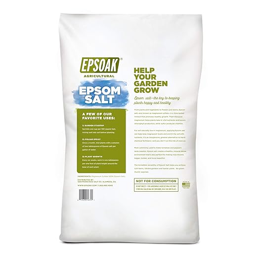 Epsoak Epsom Salt - 18 lb. Resealable Bulk Bag Agricultural Grade Epsom Salt for Gardening and Lawn Care