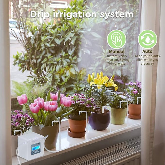 Upgraded DIY Automatic Drip Irrigation Kit, 15 Potted Houseplants Support, Indoor Watering System for Plants, with Digital Programmable Water Timer