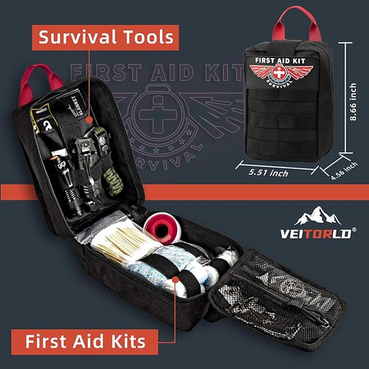 VEITORLD Gifts for Men Dad Him Christmas - Survival Gear and Equipment 12 in 1, Survival Kits - Cool Unique Fishing Hunting Birthday Gifts for Husband Teen Boy Boyfriend Women, Mens Stocking Stuffers