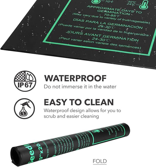 BN-LINK Seedling Heat Mat Heating Pad 20" x 20.75" with Digital Thermostat Controller Combo Set Waterproof for Indoor Seed Starting and Plant Germination