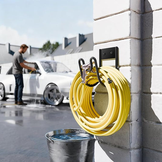 Garden Hose Holder Wall Mount - Water Hose Hanger Heavy Duty Hose Rack for Extension Cords Vacuum Hose