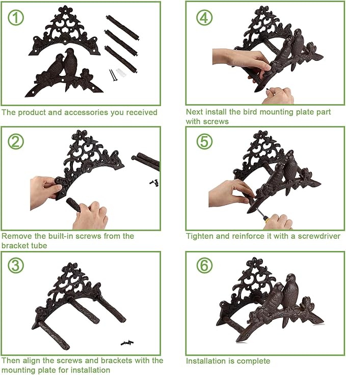 OwnMy Cast Iron Garden Hose Holder Heavy Duty Wall Mount Water Hose Reels Holder, Decorative Water Hose Hanger Garden Hose Storage Organizer Rack for Outdoor Lawn Yard, 10"L x 4.7"W x 6.5"H