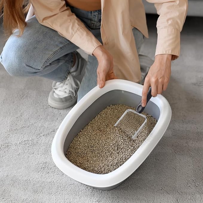 2 PCS Gardening Soil Sifter 3.8 & 5mm Mesh Stainless Steel Compost Sieves with Handle Portable Scoop Shovels for Soil, Rocks, Sand, Dirt