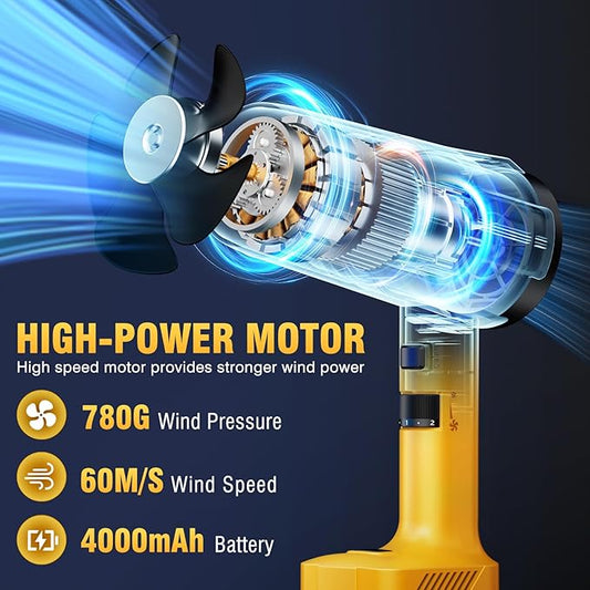 Leaf Blower Cordless, Handheld Leaf Blower with 2 Battery and Charger, 6 Speed Modes, Lightweight Blower for Patio, Lawn, Yard, Dust, Blowing Leaves