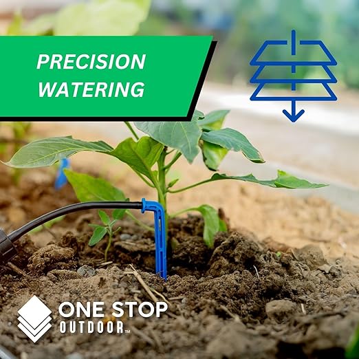 (50-Pack) - 1 Gallon Per Hour No-Drain Pressure Compensating Drip Emitters - Premium Drippers for Drip Irrigation 0.7-4.0 BAR (Works with Netafim, Rainbird, Raindrip etc.)