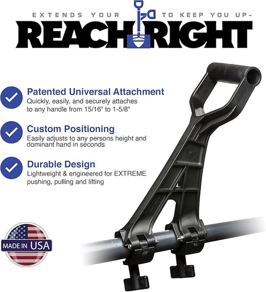 Universal Handle Attachment for Snow Shovel, Weedeater, String Trimmer, Rake & More | Versatile Ergonomic Back Saving Attachment for All Gardening Tools | Yard Tool Gifts