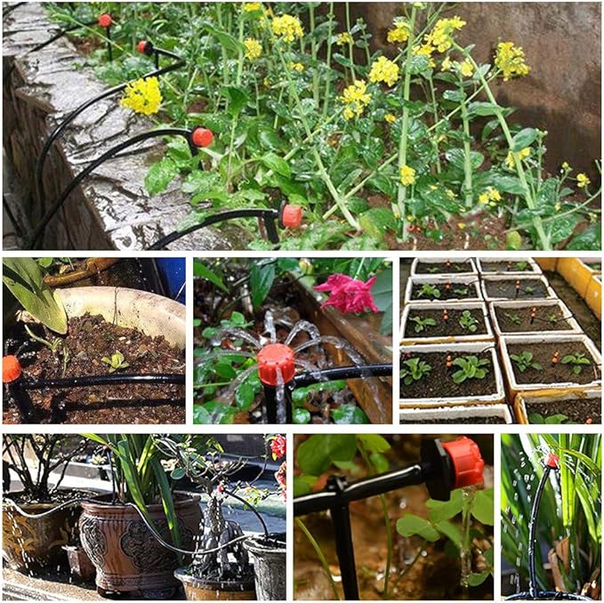 Bonviee 200ft 1/4 inch Drip Irrigation Tubing Blank Distribution Hose Garden Watering Tube Line for Drip Irrigation System