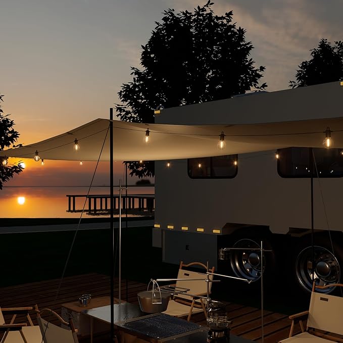 Outdoor String Lights ,150 FT Led Patio Globe Lights with Plastic Bulbs,Waterproof,Shatterproof,G40 Outdoor String Lights,Connectable Hanging for Backyard, Bistro, Porch, Deck, Balcony,Tent (150ft)