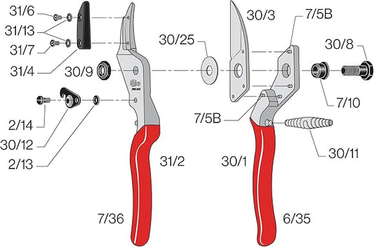 Felco F31 Pruning Shears – 8.3" Garden Clippers with Anvil Blade for Dry & Hard Wood | Hand Pruner for Gardening | Garden Tool Cutter with Aluminum Handle, Alloy Steel Blade, High-Torque Cutting Power