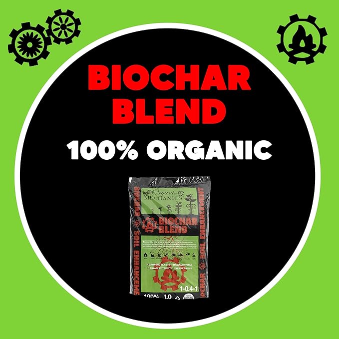 Organic Mechanics Biochar Blend Soil Amendment – 1 Cu Ft – Lifetime Amendment with Biochar, Compost, Worm Castings & Micronutrients for Bigger Plants, Higher Yields, and Healthier Soil