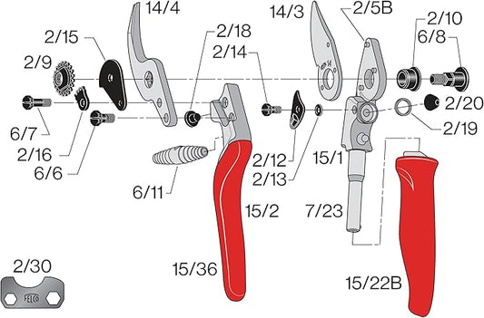 Felco F 15 Pruning Shears – 4.7" Garden Clippers with Rubber Grip & Anvil Blade | Hand Pruners for Gardening | Garden Tool Cutter with Forged Aluminum Handle, Lightweight Precision for Small Hands