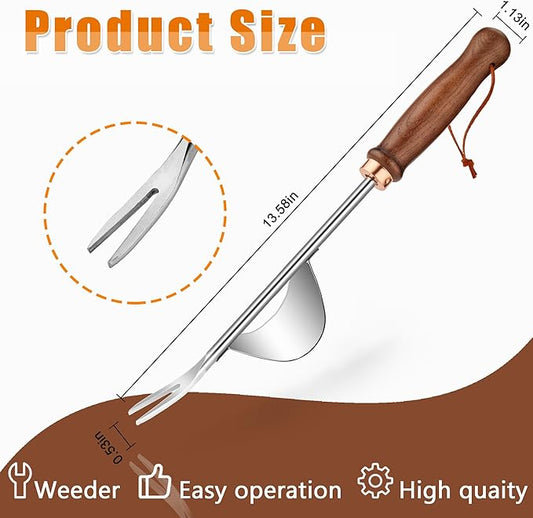 Easy to use Garden Weeding Tool with a Durable Unique Lever Design and V-Shaped Fork for Easy Removal of Weeds and Their Roots(13.58In * 1.13 inches) G-BAR
