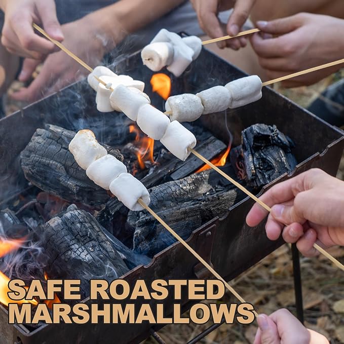 Suclain 500 Pcs Marshmallow Roasting Sticks 36" Long 5mm Thick, Smores Sticks Bamboo Skewers BBQ Kabob Grilling Barbecue Roasting Camping for Outdoor Fire Pits Campfires