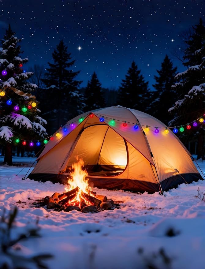 50Ft Outdoor Clear Multicolor Lights, LED G40 Globe Patio String Lights with 25 0.6W Colorful Bulbs(2 Spare), Outside Christmas Lights for Holiday Party Backyard Christmas