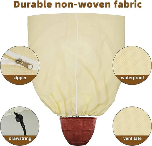 Huge Plant Covers Freeze Protection 95x80 inches 2 Pack,Frost Cloth for Outdoor Plants, 2.5 oz/yd² Thickened Winter Tree Covers with Zipper Drawstring,Frost Blanket from Wind,Pest and Animal.